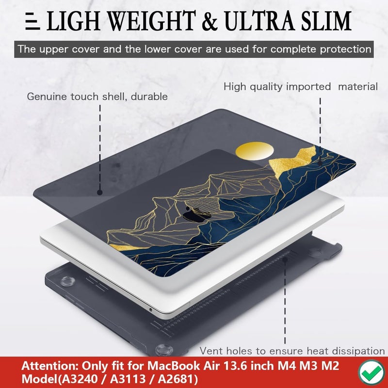 CISSOOK Compatible with MacBook Air 13.6 Inch Case A3240 A3113 A2681, Laptop Hard Shell Mountain Sunshine Cover with Keyboard Cover for MacBook Air 13 M2 M3 M4 Release 2022 2024 2025 - Image 4